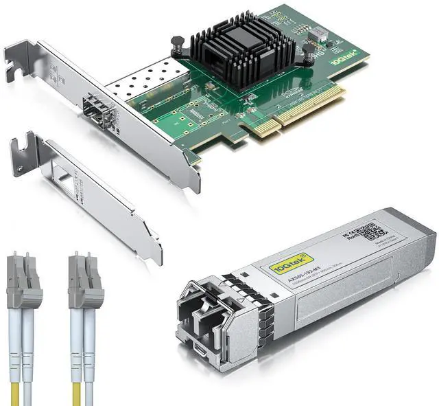 Main image of 10GBase-SR SFP+ Transceiver & 1-Meter OM3 LCto LC Fiber Patch Cable & 10Gb PCI-E NIC Network Card Compare to Intel X520-DA1
