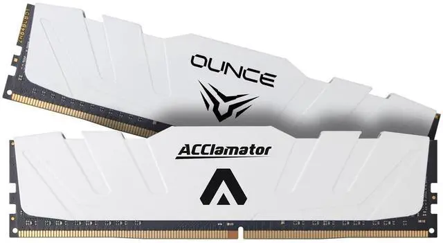Main image of DDR4 RAM 32GB (2x16GB) 3600MHz PC4-28800 CL18 1.35V XMP 288-pin Desktop PC Memory Module with Heatsink White Acclamator Ounce