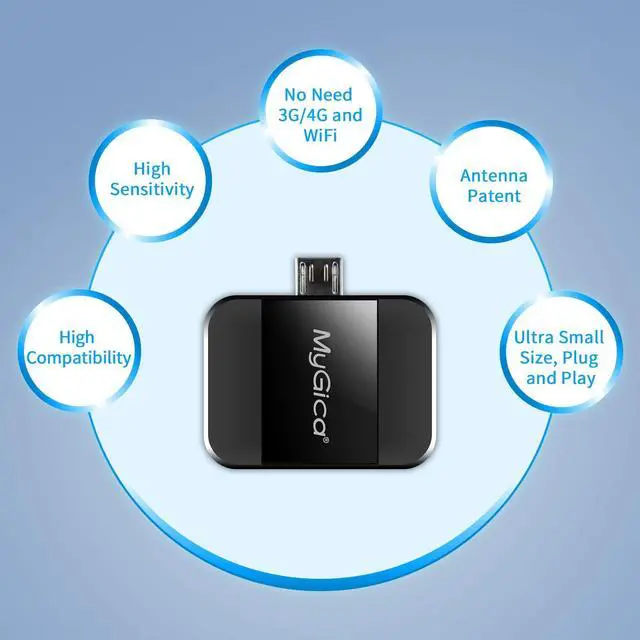 Alt view image 4 of 5 - Micro USB TV Tuner Card with Type C Adapter - Watch Live TV Anywhere, Freeview HD Receiver, Wireless HDTV Stick Tuner, USB Antenna for Android Phone, Tablet, PC - No Internet Needed
