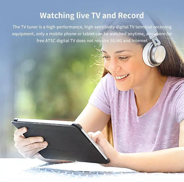 Alt view image 5 of 5 - Micro USB TV Tuner Card with Type C Adapter - Watch Live TV Anywhere, Freeview HD Receiver, Wireless HDTV Stick Tuner, USB Antenna for Android Phone, Tablet, PC - No Internet Needed