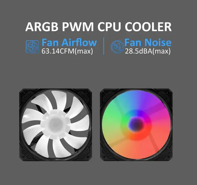 Alt view image 5 of 5 - 240mm AIO CPU Cooler with Addressable RGB PWM CPU Fan and Radiator Liquid Cooling for Intel & AMD, Infinite Mirror Pump, Easy Installation Compatibility with LGA 1700/1200/115X AMD AM5/AM4