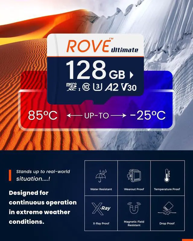 Alt view image 4 of 5 - ROVE Ultimate Micro SD Card microSDXC 128GB Memory Card with USB 3.2 Type C Card Reader 170MB/s C10, U3, V30, 4K, A2 for Dash Cam, Android Smart Phones, Tablets, Games