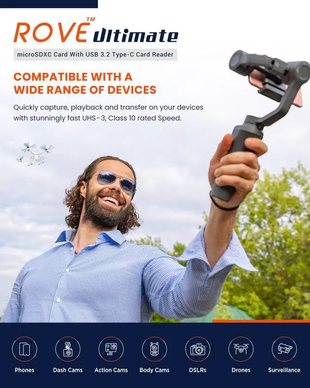 Alt view image 5 of 5 - ROVE Ultimate Micro SD Card microSDXC 128GB Memory Card with USB 3.2 Type C Card Reader 170MB/s C10, U3, V30, 4K, A2 for Dash Cam, Android Smart Phones, Tablets, Games