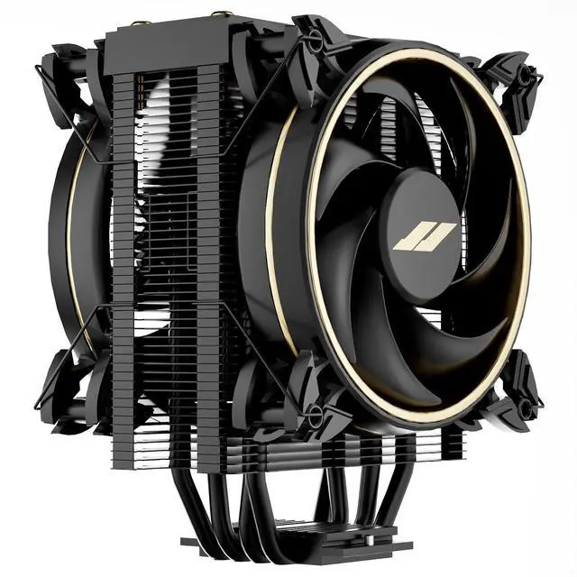 Main image of OCPC CPU Cooler  Single-Tower Air Cooler with Dual 120mm PWM Fans, 4 Heatpipes, 8002000 RPM, High-Performance Cooling for AMD AM4/AM5 & Intel 1700/1200/115X (Black)