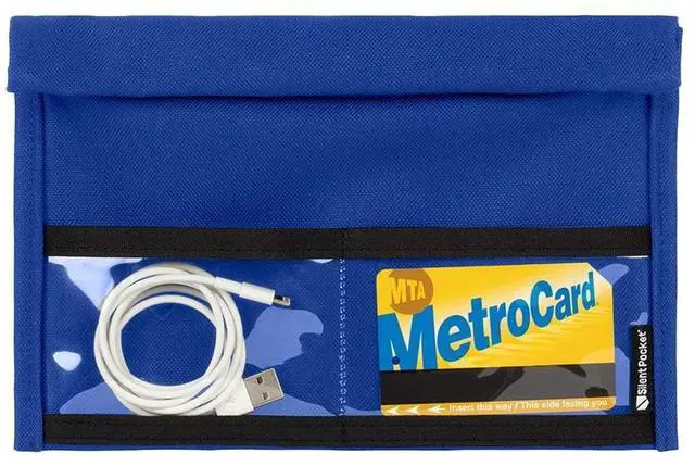 Main image of Silent Pocket SLNT Quick Access Smartphone Faraday Bag Technology - Weatherproof Signal Blocking Nylon, Device Shielding for Tablets for Travel, Privacy & Anti-Hacking (Royal Blue, Large)