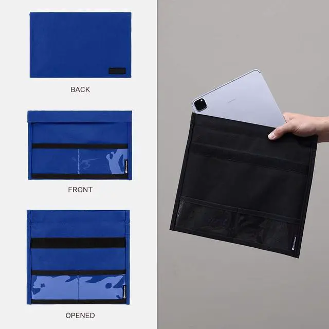 Alt view image 2 of 5 - Silent Pocket SLNT Quick Access Smartphone Faraday Bag Technology - Weatherproof Signal Blocking Nylon, Device Shielding for Tablets for Travel, Privacy & Anti-Hacking (Royal Blue, Large)