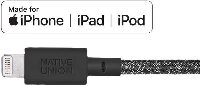 Alt view image 2 of 5 - Native Union BELT Cable XL - 10ft Ultra-Strong Reinforced [MFi Certified] Durable Lightning to USB Charging Cable with Leather Strap compatible with iPhone 14, iPhone 13, iPhone 12 and Earlier(Cosmos)