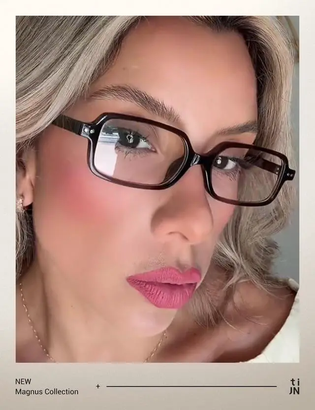 Alt view image 3 of 5 - TIJN Olisa Vintage Square Blue Light Blocking Glasses, Lightweight Retro Full Rim Eyeglass Frames for Women & Men (Tortoise)