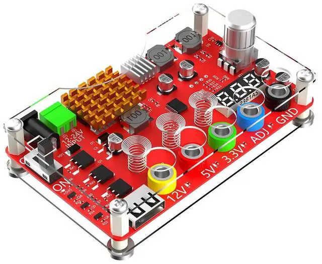 Main image of SUPERPLUS DC Input 13-24V to 3.3V, 5V, 12V and 1.8V-10.8V (ADJ) Output Voltage Breakout Board with Adjustable Voltage Knob and Touch Sensor Switch