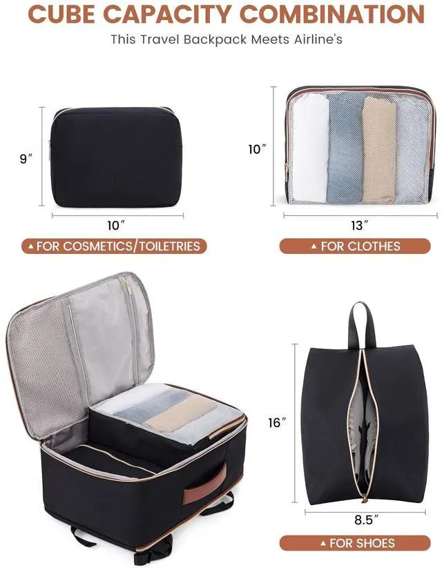 Alt view image 5 of 5 - LOVEVOOK Travel Backpack for Women,35L Carry On Backpack for Airplanes,15.6 Inch Laptop Personal Item Travel Bag,TSA Approved Carry On Luggage,Waterproof Weekender Business Hiking Bag