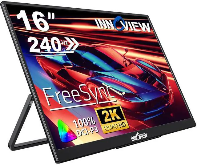 Alt view image 2 of 5 - InnoView Portable Monitor 15.6" +16" Portable Monitor for Laptop with Protective Sleeve Built-in 90° Adjustable Stand USB C HDMI Ultra-Slim Portable Laptop Monitor for MacBook Phone PS4/5 Xbox Switch