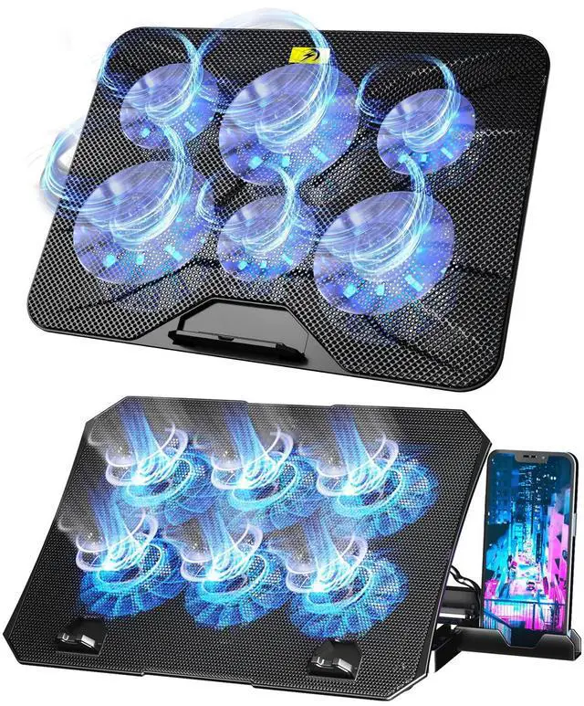 Main image of AICHESON S039 Blue Laptop Cooler and 003 Blue Laptop Cooling Pad Set
