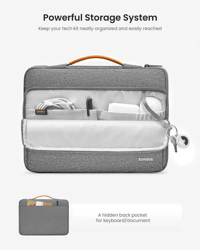 Alt view image 5 of 5 - tomtoc 360 Protective Laptop Carrying Case for 2025 13-inch MacBook Air M4/A3240 M3/A3113 M2/A2681 M1/A2337, MacBook Pro M2/A2686 M1/A2337, iPad Pro M4 & iPad Air M3, Water-Resistant Laptop Bag