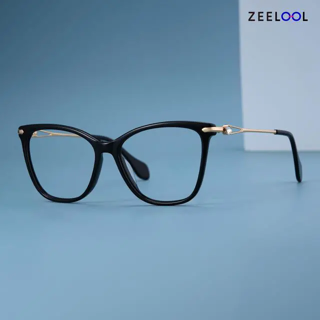 Alt view image 3 of 5 - Zeelool Classic Cat Eye Frame Blue Light Blocking Glasses for Women 100% UV400 Protection ZJGX035111-04B