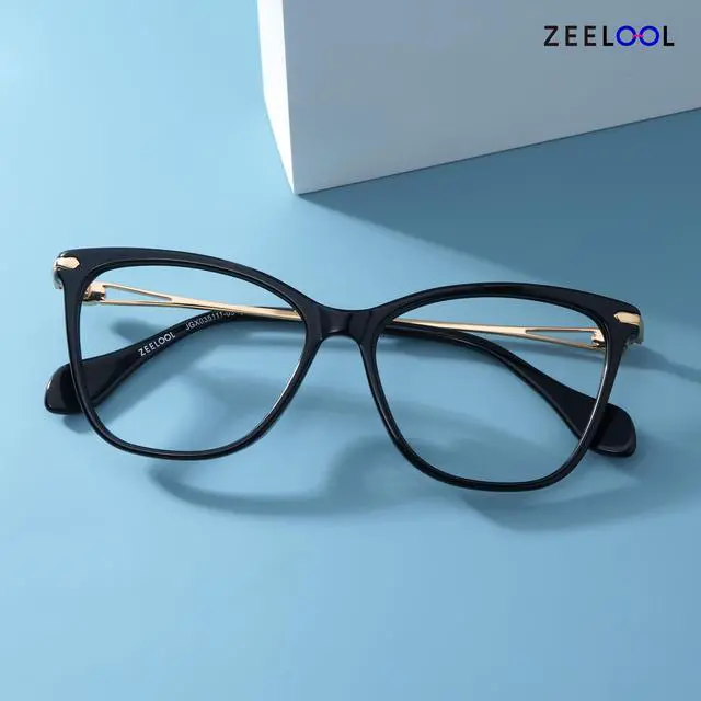 Alt view image 4 of 5 - Zeelool Classic Cat Eye Frame Blue Light Blocking Glasses for Women 100% UV400 Protection ZJGX035111-04B