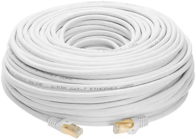 Main image of Cables Direct Online 200FT S/FTP Cat7 Copper Network Ethernet Patch Cable, Internet Wire, Compatible with PC, Laptop, Modem, Router, TVs, Printer Cord, Consoles for Home and Office (200ft, White)