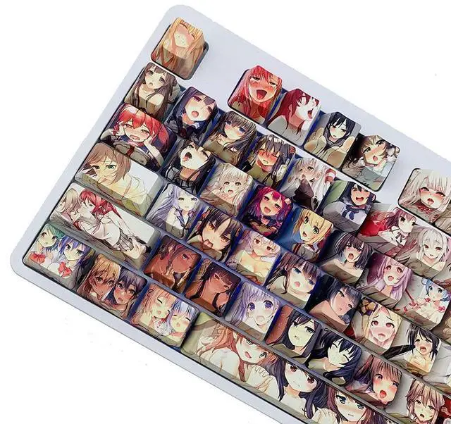 Main image of Japanese Anime Keycaps 108 PBT Dye Sublimation Crystalline Character OEM Profile for Cherry Mx Gateron Kailh Switch Mechanical Keyboard(Colorful keycaps)