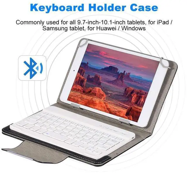 Alt view image 2 of 5 - Keyboard case, 10'' Tablet Laptop Universal Bluetooth Keyboard with PU Protective Case Cover for 9.7-10.1 inch Tablet.