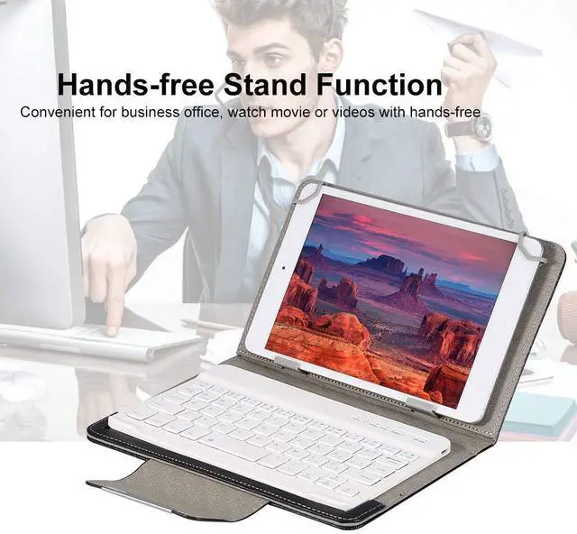 Alt view image 3 of 5 - Keyboard case, 10'' Tablet Laptop Universal Bluetooth Keyboard with PU Protective Case Cover for 9.7-10.1 inch Tablet.