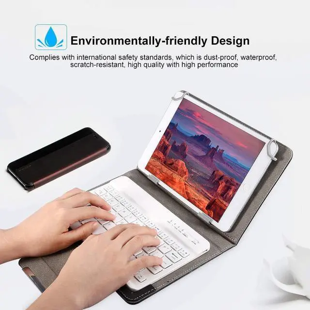 Alt view image 4 of 5 - Keyboard case, 10'' Tablet Laptop Universal Bluetooth Keyboard with PU Protective Case Cover for 9.7-10.1 inch Tablet.