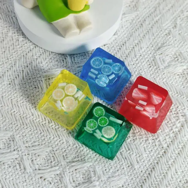 Alt view image 2 of 5 - Elacgap Personalized Fruit Lemon Backlight Keycap Handmade Custom Keycaps for Cherry MX Switches Gaming Mechanical Keyboard Cute Artisan Resin Keycap (4 Mixed Colors)
