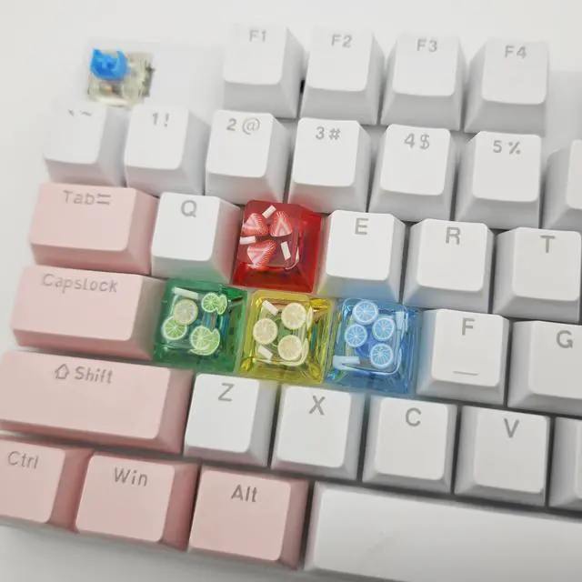 Alt view image 4 of 5 - Elacgap Personalized Fruit Lemon Backlight Keycap Handmade Custom Keycaps for Cherry MX Switches Gaming Mechanical Keyboard Cute Artisan Resin Keycap (4 Mixed Colors)