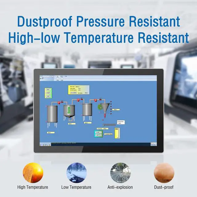 Alt view image 2 of 5 - GreenTouch 10.1 Inch Industrial Embedded Interactive Touchscreen Monitor, Capacitive Multi-Touch Screen Display with Front IP65 Water-Proof - 1280 x 800 Resolution