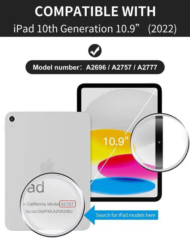 Alt view image 2 of 5 - SQBEBS Case with Keyboard for iPad (A16) 11th/10th Generation 11 inch 2025/10.9 inch 2022, Detachable Bluetooth Keyboard, Stand Folio Keyboard Cover with Pencil Holder for iPad 10 Gen, Black