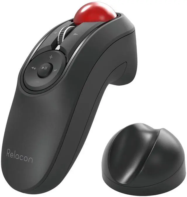 Main image of ELECOM Relacon Handheld Trackball Pointer, Ergonomic Thumb Mouse for Right or Left Hand, Bluetooth, 10 Buttons for TV, Presentation, Game, PC & MAC
