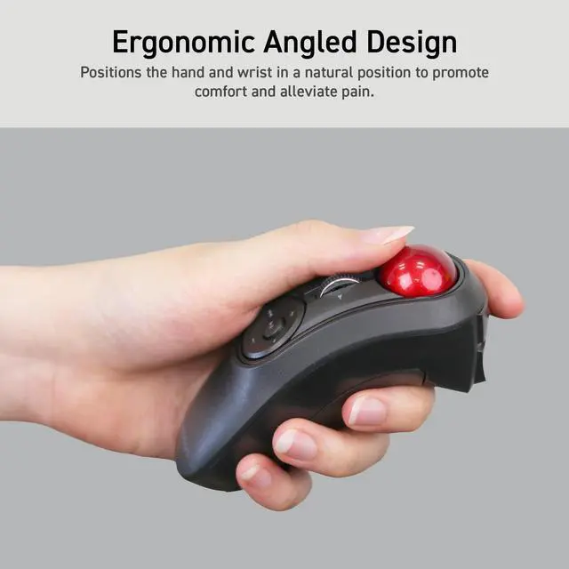 Alt view image 2 of 5 - ELECOM Relacon Handheld Trackball Pointer, Ergonomic Thumb Mouse for Right or Left Hand, Bluetooth, 10 Buttons for TV, Presentation, Game, PC & MAC