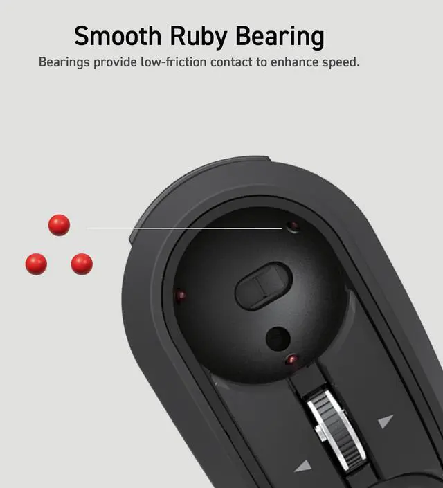 Alt view image 3 of 5 - ELECOM Relacon Handheld Trackball Pointer, Ergonomic Thumb Mouse for Right or Left Hand, Bluetooth, 10 Buttons for TV, Presentation, Game, PC & MAC