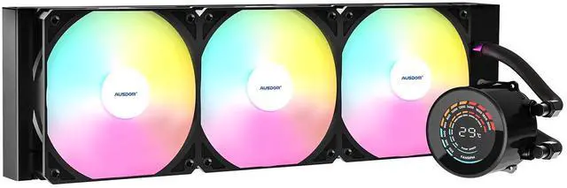 Main image of AUSDOM CPU AIO Liquid Cooler 360mm RGB, 3×120mm PWM Fans Water Cooling System, Compatible with Intel & AMD, Enhanced Cooling Performance, Easy Installation, Quiet Operation