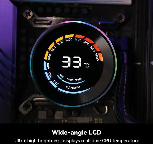 Alt view image 3 of 5 - AUSDOM CPU AIO Liquid Cooler 360mm RGB, 3×120mm PWM Fans Water Cooling System, Compatible with Intel & AMD, Enhanced Cooling Performance, Easy Installation, Quiet Operation