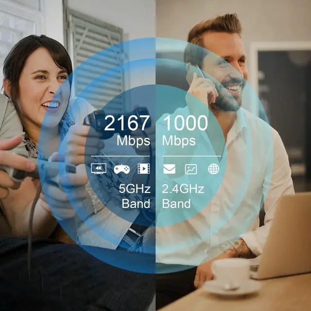 Alt view image 2 of 5 - WAVLINK AC3200 Smart WiFi Router, 2025 Dual Band Wireless Internet Router for Home, Speed up to 3.2 Gbps, 2500 sq.ft Coverage & 100 Devices, 8 High Gain Antennas, Parental Control, QoS, Guest WiFi