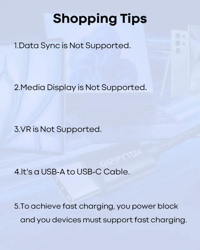 Alt view image 2 of 5 - 50Ft Extra Long USB C Cable [Durable Double Nylon Braided] USB A 2.0 to USB Type C Charging Cable (NO DATA) USB to USB C Cable Power Cord for USB-C Phone, Tablet, Galaxy, Camera, PS5, Switch & More