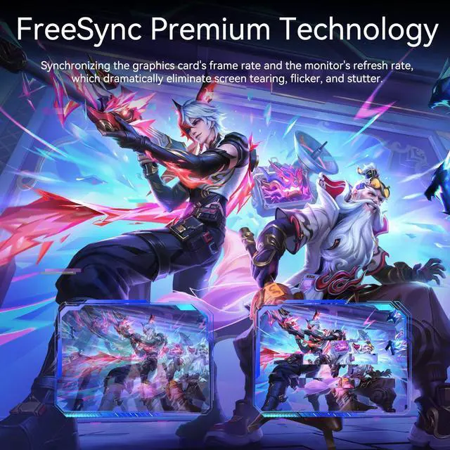 Alt view image 4 of 5 - 24.5 Inch 500Hz IPS Gaming Monitor, 1ms, 400cd/m², 100 sRGB PC Display 1920x1080P, AMD FreeSync Premium Pro Compatible, 2X HDMI 2.1 & DisplayPort 1.4, VESA Supports Computer Screen, Black
