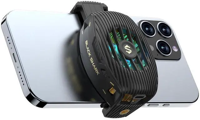 Alt view image 2 of 5 - Black Shark Phone Cooler Fun, Cellphone Radiator with Semi-Conductor Cooling Chip for 2.68-3.35 inches Tiktok Live Streaming, Outdoor Vlog, Mobile Gaming