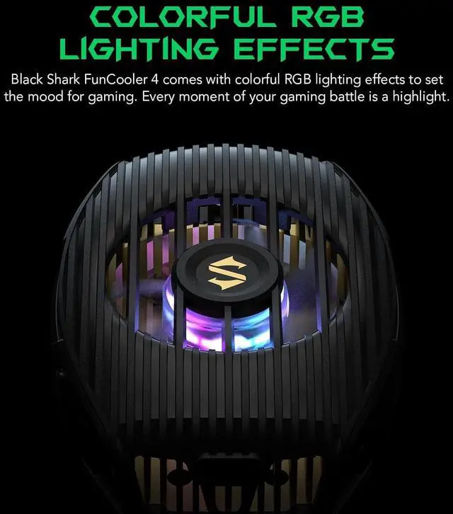 Alt view image 4 of 5 - Black Shark Phone Cooler Fun, Cellphone Radiator with Semi-Conductor Cooling Chip for 2.68-3.35 inches Tiktok Live Streaming, Outdoor Vlog, Mobile Gaming
