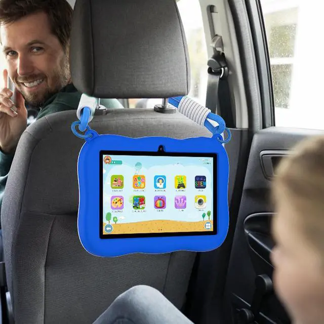 Alt view image 2 of 5 - VASOUN 7 inch Kids Tablet with Lanyard, Android 13 with 32GB Toddler Tablet,WiFi, Dual Camera,Time Limits, Age Filters,Parental Controls,Kids Software Pre-Installed with Silicone Case (Blue)