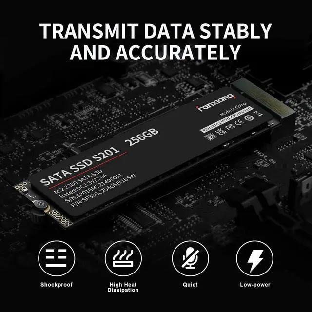 Alt view image 4 of 5 - fanxiang S201 256GB M.2 SSD 2280 SATA III 6Gb/s Internal Solid State Drive, SLC Cache for Speed Boost, Read Speed up to 550MB/sec, Compatible with Laptop and PC Desktops(Black)