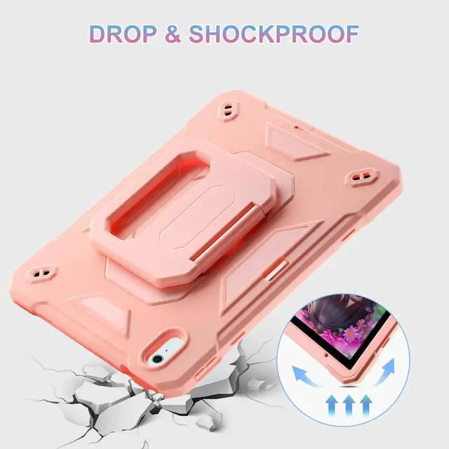 Alt view image 2 of 5 - MARKILL for iPad Air 11 Case (M3) 2025/ iPad Air 11 Case 2024 (M2) with Pen Slot/360 Rotating Grip Magic Stand,Keychain/Shoulder Strap,Full-Body Rugged Cover for iPad Air 6th Generation (Pink)