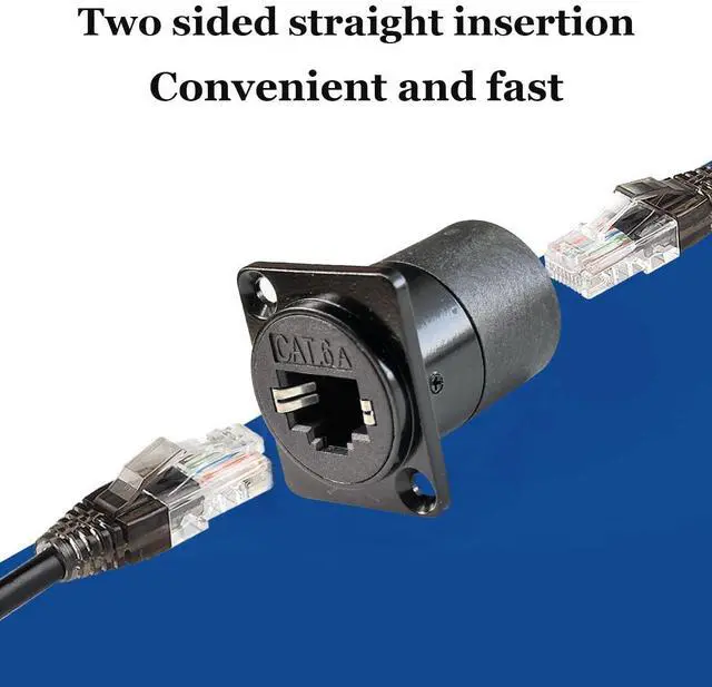 Alt view image 2 of 5 - PENGLIN 5PCS D-Type RJ45 CAT6A Coupler, Shielded RJ45 Panel Mount ConnectorEthernet Feed Thru Coupler Female/Female Compatible with CAT6A/CAT6/CAT5E/CAT5
