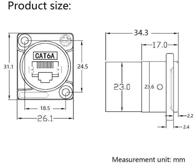 Alt view image 5 of 5 - PENGLIN 5PCS D-Type RJ45 CAT6A Coupler, Shielded RJ45 Panel Mount ConnectorEthernet Feed Thru Coupler Female/Female Compatible with CAT6A/CAT6/CAT5E/CAT5