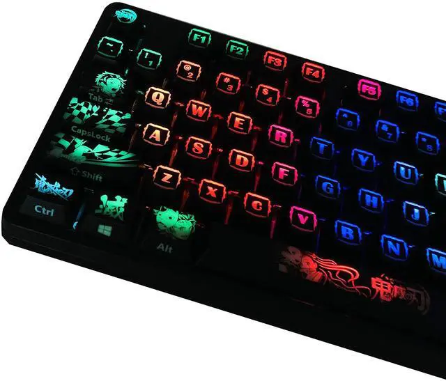 Alt view image 5 of 5 - Hokeyio Japanese Anime Demon Slayer Keycaps 108 PBT Dye Sublimation OEM Profile for Cherry Mx Gateron Kailh Switch Mechanical Keyboard (Only keycaps)