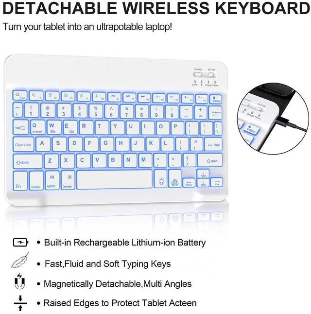Alt view image 3 of 5 - KVAGO for iPad Air 11-inch (M3 2025/M2 2024)/ iPad Air 5th/4th Generation Case with Keyboard & iPad Pro 11 4th/3rd/2nd/1st Gen Detachable Bluetooth Backlit Keyboard Case with Pencil Holder (Green)