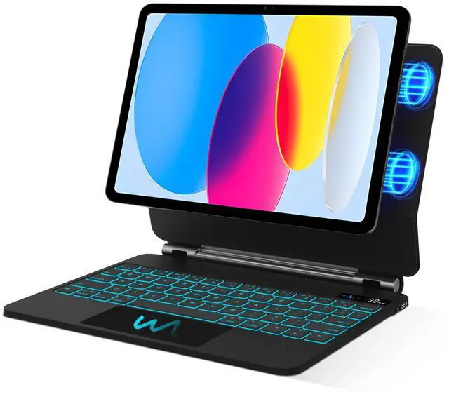 Main image of Magnetic Keyboard Case for iPad 10th Generation 10.9" 2022 and iPad 11th Generation 11" 2025, Magic Keyboard Case with Trackpad and 7 Colors Backlit for ipad 10th/11th Gen, Slim & Lightweight, Black