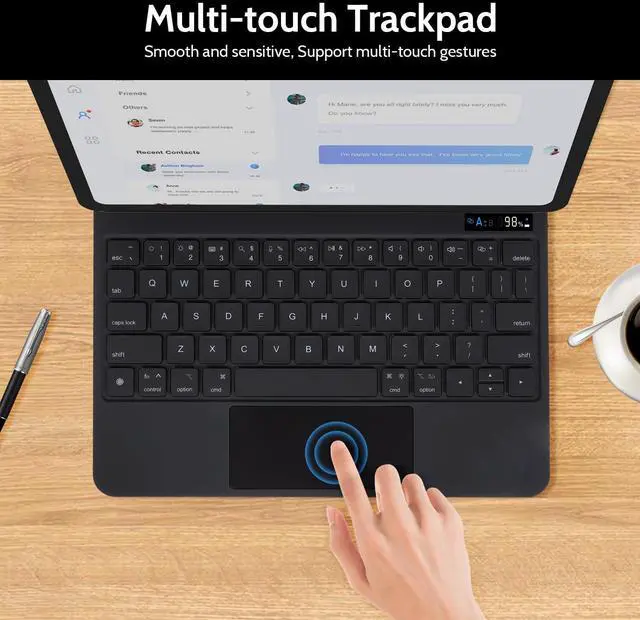 Alt view image 4 of 5 - Magnetic Keyboard Case for iPad 10th Generation 10.9" 2022 and iPad 11th Generation 11" 2025, Magic Keyboard Case with Trackpad and 7 Colors Backlit for ipad 10th/11th Gen, Slim & Lightweight, Black
