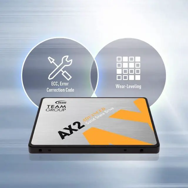 Alt view image 4 of 5 - TEAMGROUP AX2 1TB 3D NAND TLC 2.5 Inch SATA III SSD Read 540MB/s T253A3001T0C101 Bundle with Elite UDIMM DDR3 16GB kit (2x8GB) 1600MHz CL11 Desktop Memory TED316G1600C11DC01