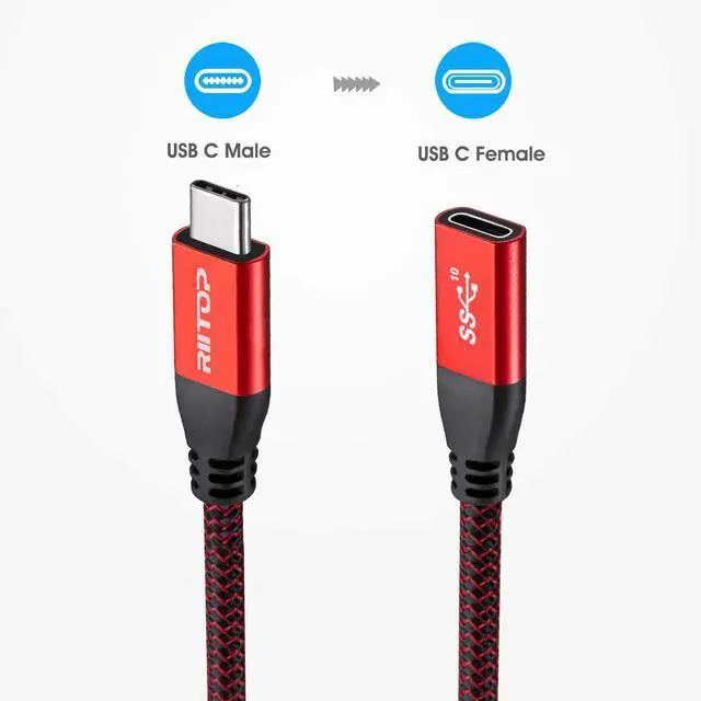 Alt view image 3 of 5 - RIITOP USB4 Extension Cable 40Gbps [2.6FT, Angled] + USB C Extension Cable 10Gbps 7.8inch