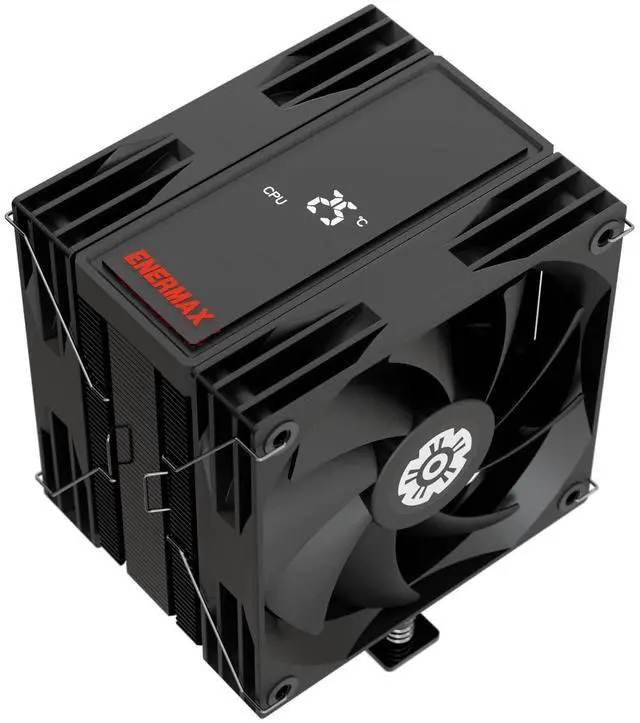 Main image of Enermax T41 Digital CPU Air Cooler 157mm Height All-Black CPU Air Cooler 4 Heat Pipes with Dual 120mm PWM Fan 250W TDP, for Intel 1851/1700/1200/115X, AMD AM5/AM4
